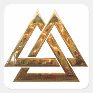 Valknut - gold square sticker