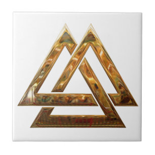 Valknut - gold tile