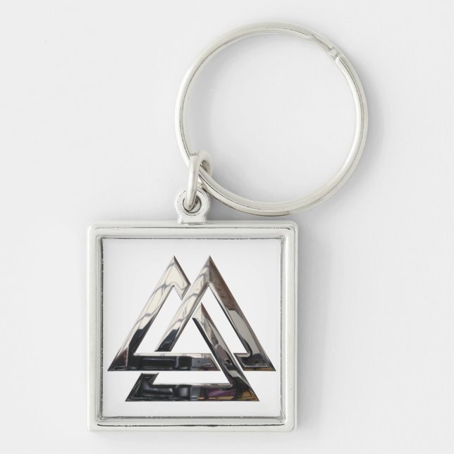 Valknut - Silver Key Ring (Front)