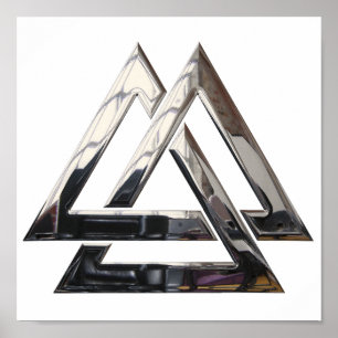 Valknut - silver poster