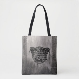 Valknut Symbol and Ravens Tote Bag