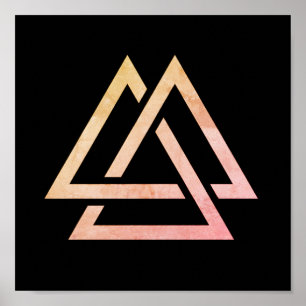 Valknut symbol variant poster