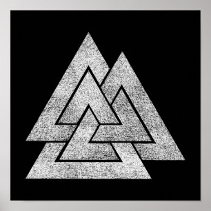 Valknut Viking Design Poster