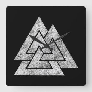 Valknut Viking Design Square Wall Clock