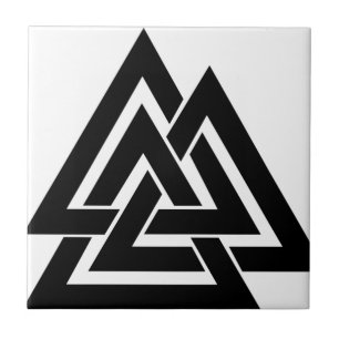 Valknut Viking Norse Nordic Protection Symbol Odin Tile