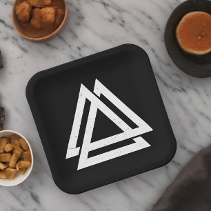 Valknut Viking Triangle Art Paper Plate