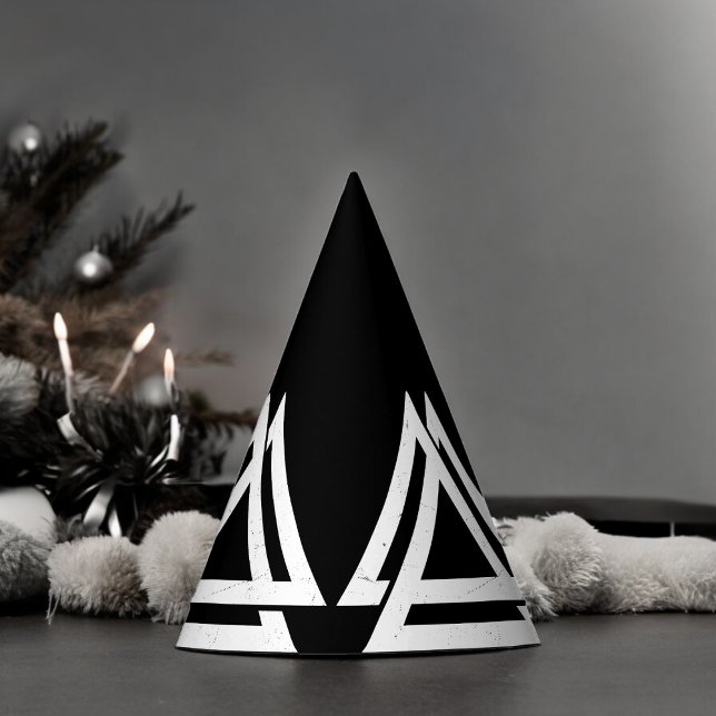 Valknut Viking Triangle Art Party Hat (triangle art Paper party hat, Kids,adults,party birthday hat,Baby Shower,wedding,celebration hat)