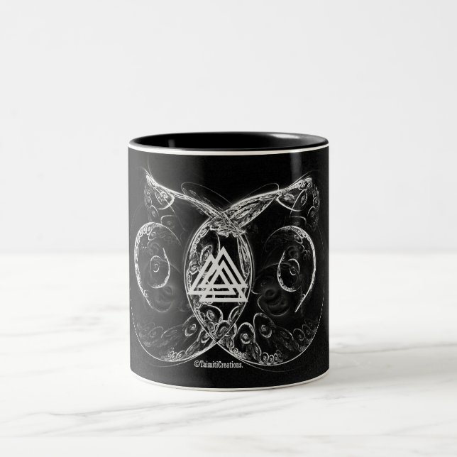 VALKNUT . Viking's raising Two-Tone Coffee Mug (Center)