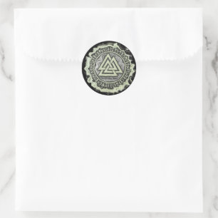Valknut (Warped) Classic Round Sticker