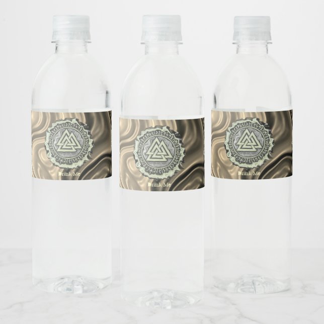 Valknut (Warped) Water Bottle Label (Bottles)