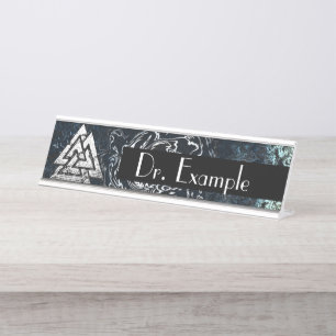 Valknut~ (Wavy) Desk Name Plate