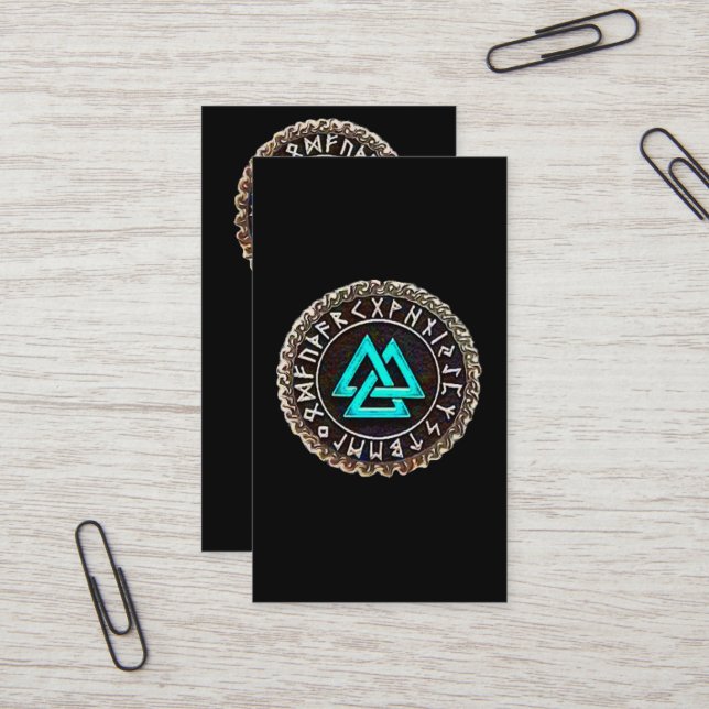 Valknut (Winding) Business Card (Front/Back In Situ)