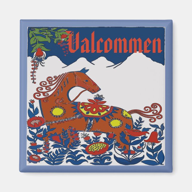 Valkomen ,Sweden, edit text Magnet (Front)