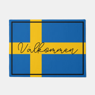 Välkommen Custom Swedish Flag Family Name Doormat