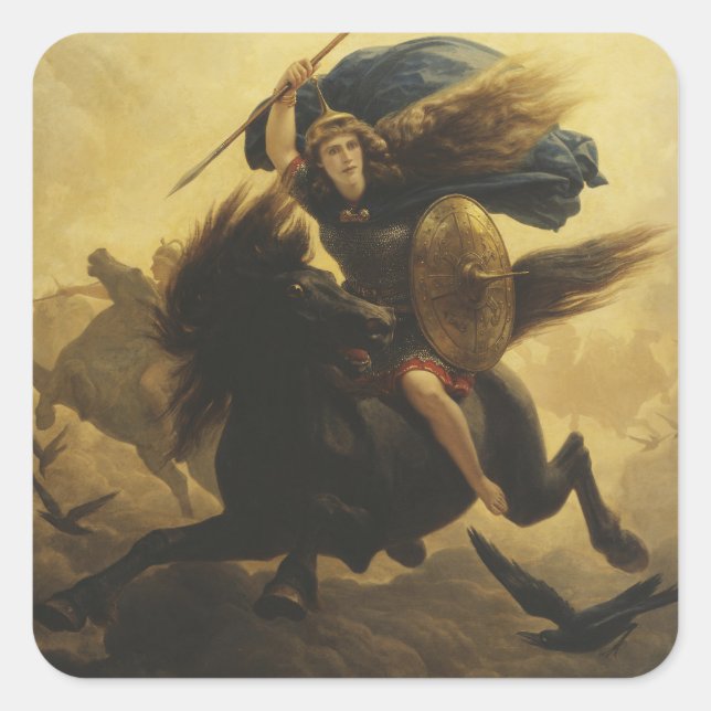 Valkyrie, 1865 (oil on canvas) square sticker (Front)