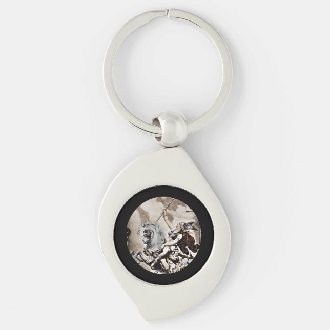 Valkyrie Carries Hero to Valhalla Key Ring (Front)