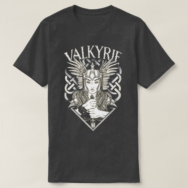 Valkyrie Valhalla Mythology Norse Nordic Viking Sh T-Shirt (Design Front)