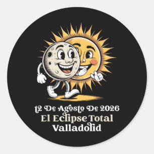 Valladolid Espana Solar Eclipse Totality August 12 Classic Round Sticker