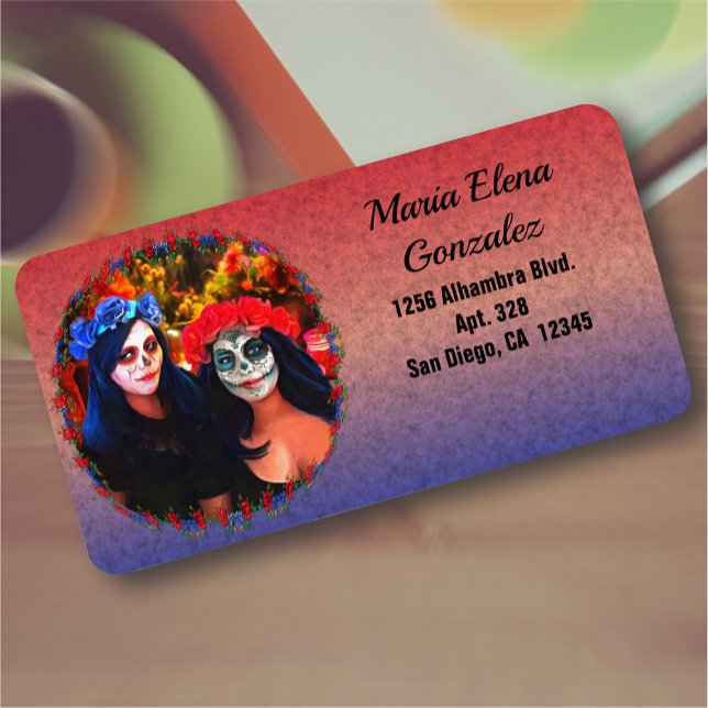 Vallarta Catrinas Flowers & Candles 1718 Address Label (Creator Uploaded)