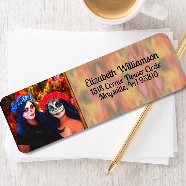 Vallarta Catrinas Flowers & Candles 1718 Address Return Address Label (Creator Uploaded)