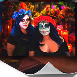 Vallarta Catrinas Flowers & Candles 1718 Art Print