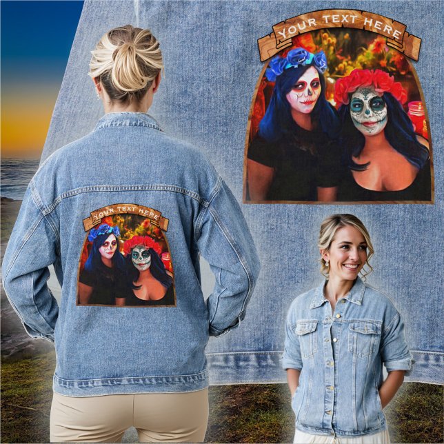 Vallarta Catrinas with Flowers & Candles 1718 Denim Jacket (Creator Uploaded)