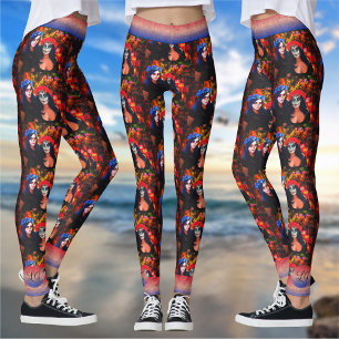 Vallarta Catrinas with Flowers & Candles 1718 Leggings