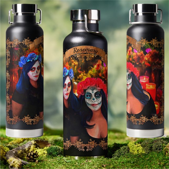 Vallarta Catrinas with Flowers & Candles 1718 Water Bottle (Creator Uploaded)