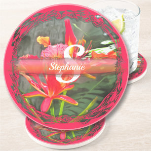 Vallarta Flaming Beauty 1583 Sandstone Coaster