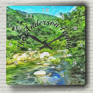 Vallarta River South 0366 Square Wall Clock