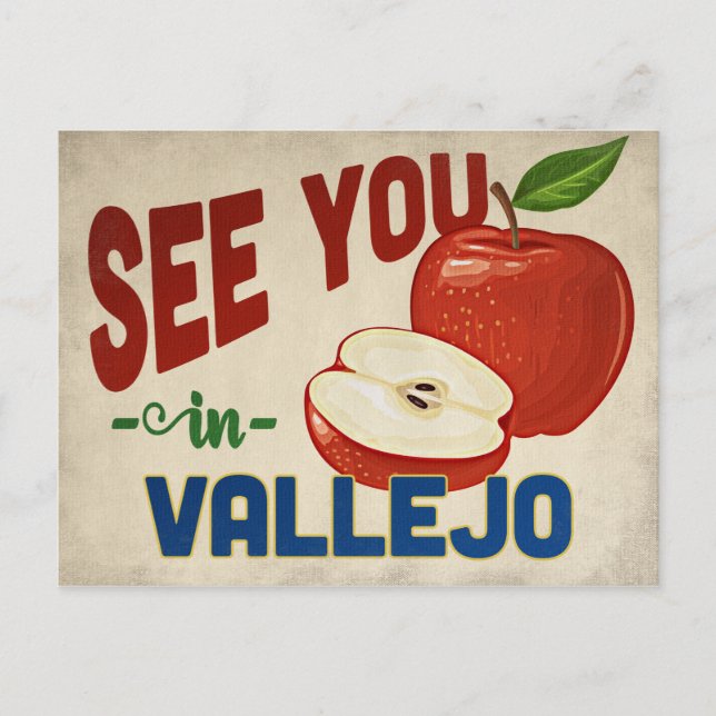 Vallejo California Apple - Vintage Travel Postcard (Front)