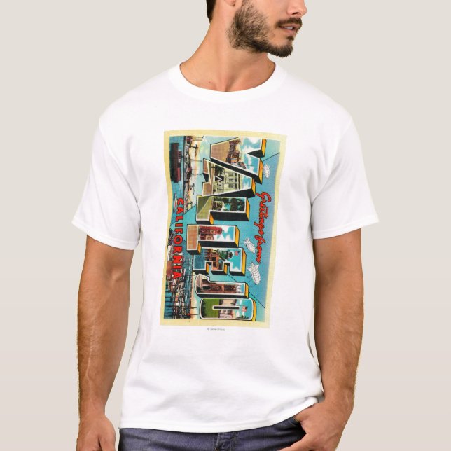 Vallejo, California - Large Letter Scenes T-Shirt (Front)