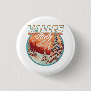 Valles Italy Travel logo 3 Cm Round Badge