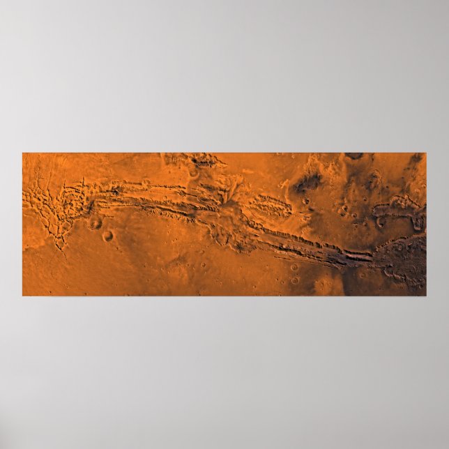 Valles Marineris Canyon System on Mars Panorama Poster (Front)