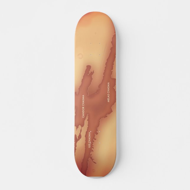 Valles marineris Mars map Skateboard (Front)
