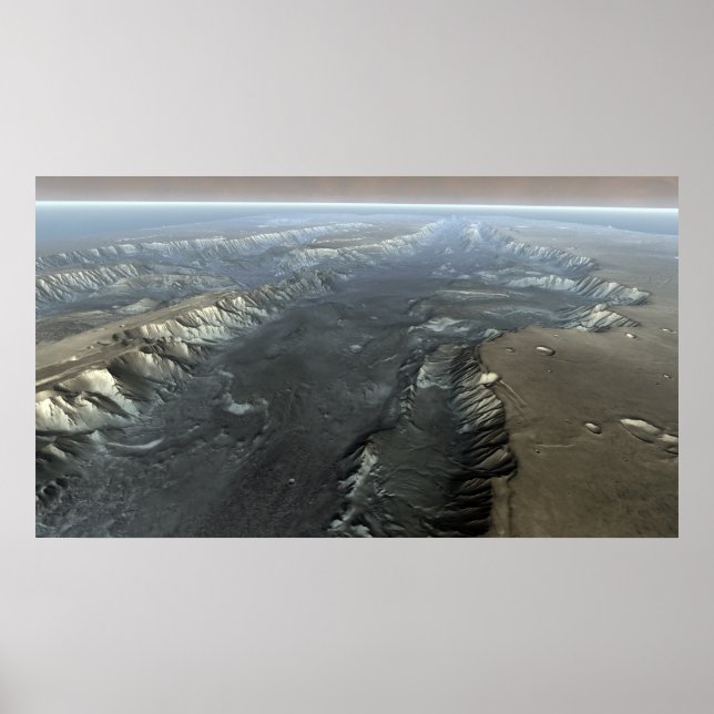 Valles Marineris, the Grand Canyon of Mars Poster (Front)