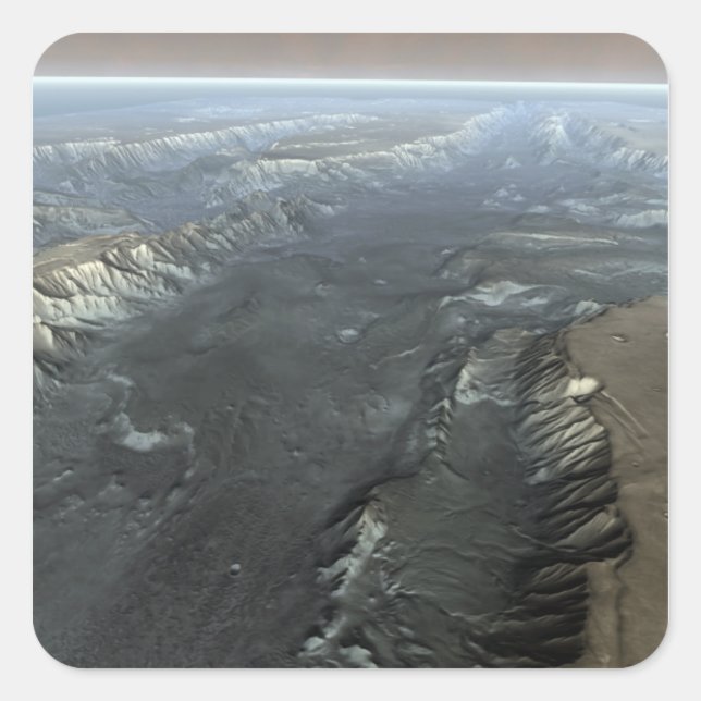 Valles Marineris, the Grand Canyon of Mars Square Sticker (Front)