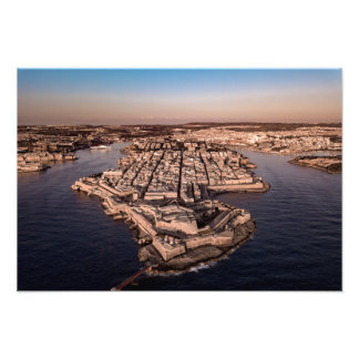 Valletta City Malta Aerial Photography Photo Print