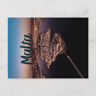 Valletta City Malta Aerial Photography Postcard