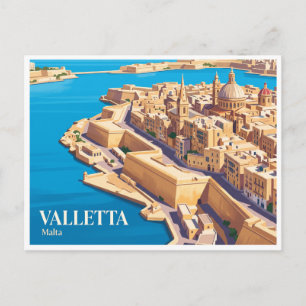 Valletta City Walls Malta Postcard