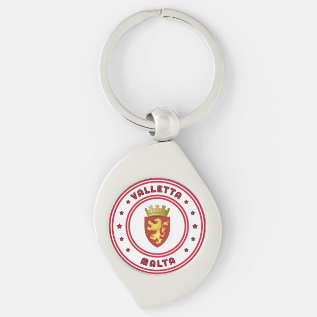 Valletta Coat of Arms, Malta Key Ring (Front)