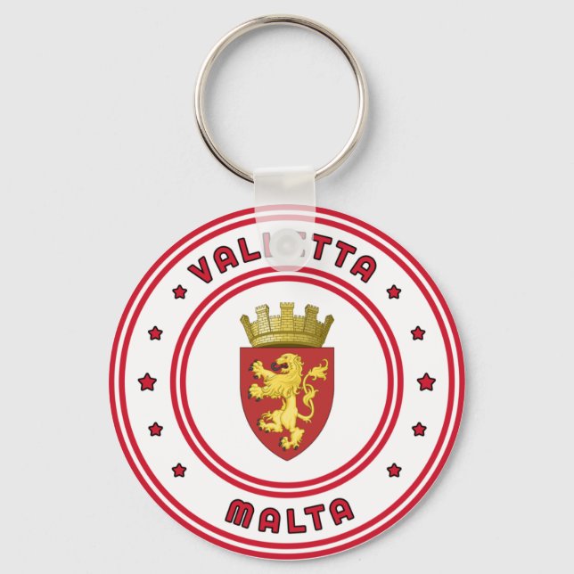 Valletta Coat of Arms, Malta Key Ring (Front)