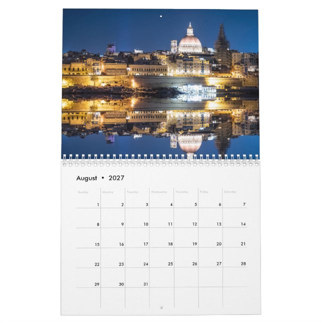 Valletta landscapes calendar (Aug 2027)