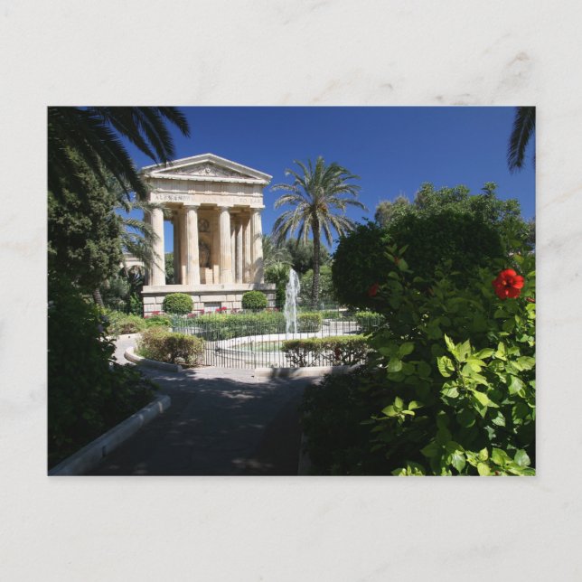 Valletta Malta ancient building in park Postcard (Front)