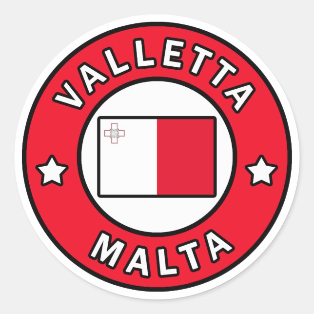 Valletta Malta Classic Round Sticker (Front)