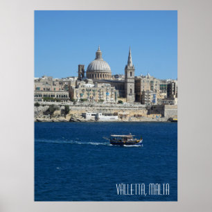 Valletta Malta Landscape Vacation Souvenir Poster