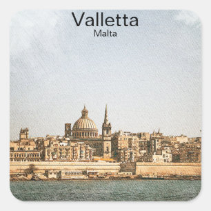 Valletta Malta Mediterranean Square Sticker