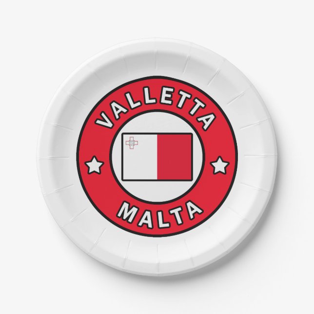 Valletta Malta Paper Plate (Front)