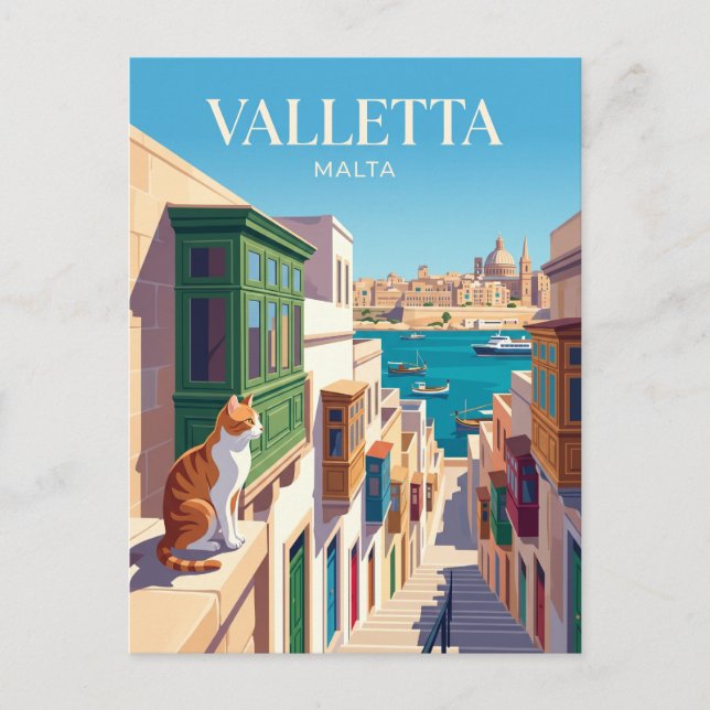 Valletta Malta Postcard (Front)