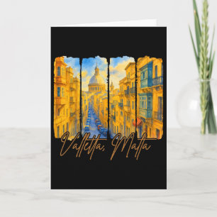 Valletta Malta Travelling Trip Brushstroke Vallett Card